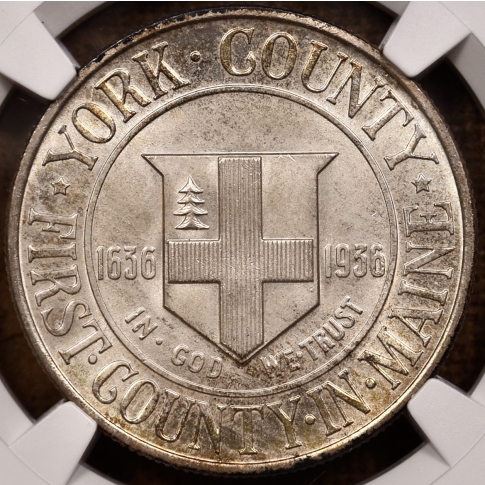 1936 York Silver Commemorative NGC MS66
