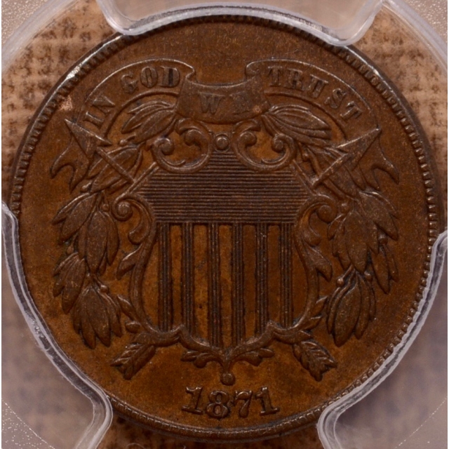 1871 Two Cent Piece PCGS XF45