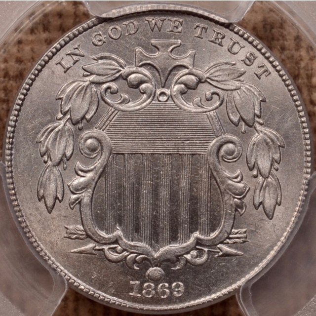 1869 Shield Nickel PCGS MS63, RPD