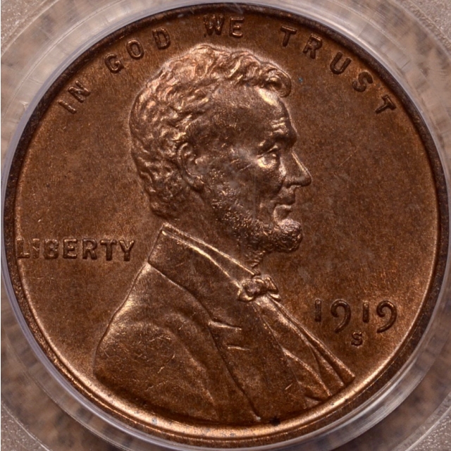1919-S Lincoln Cent PCGS MS64 RB CAC