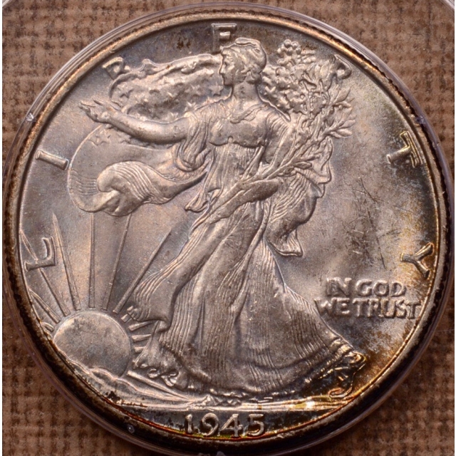 1945-D Walking Liberty Half Dollar PCGS MS63, Rattler
