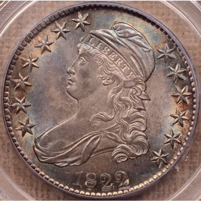 1822 O.106 Capped Bust Half Dollar PCGS MS63 (CAC)