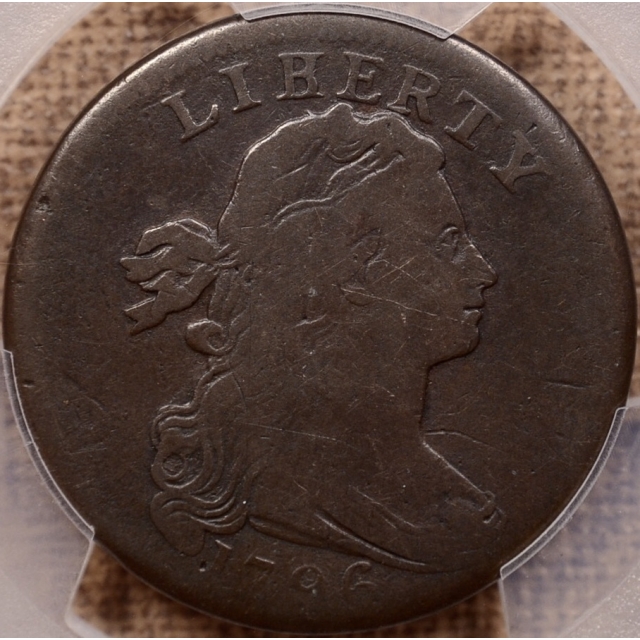 1796 S.103 R4+ LIHERTY Draped Bust Cent PCGS VG10