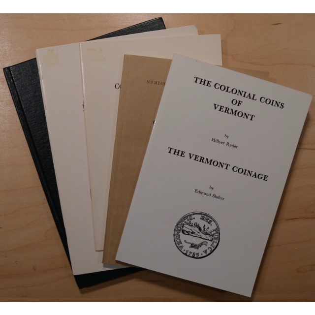 Group of 5 Monographs on US Colonial Coins; VT, VA, Fugio Cents, MA and CT