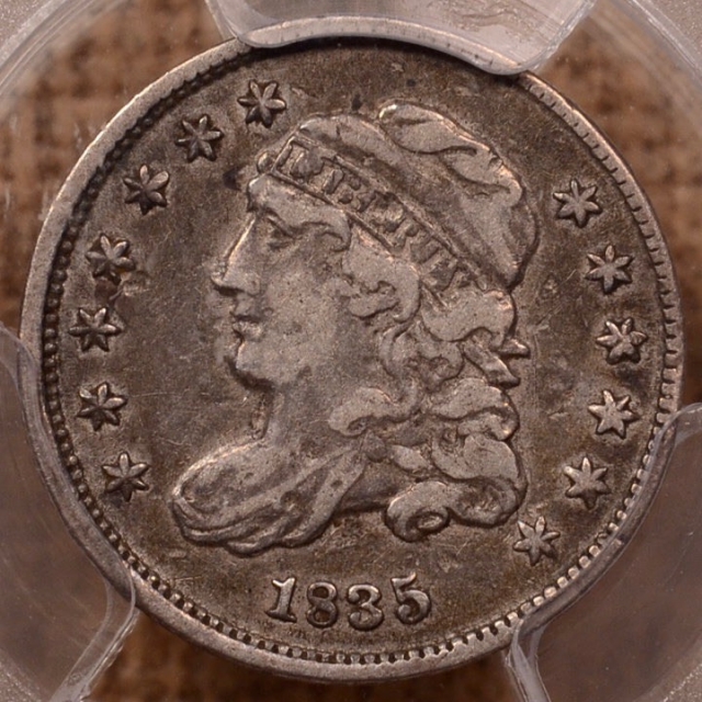 1835 LM-11 R4 Small Date, Small 5C Capped Bust Half Dime PCGS VF30 CAC