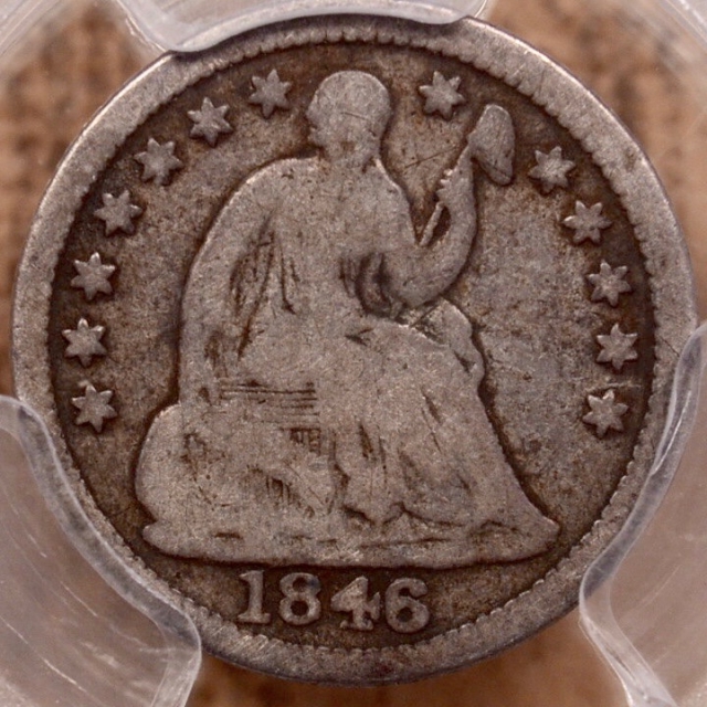 1846 Liberty Seated Half Dime PCGS G6 (CAC)