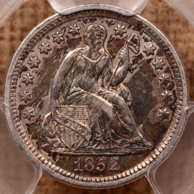 1852-O Liberty Seated Half Dime PCGS AU53 (CAC)