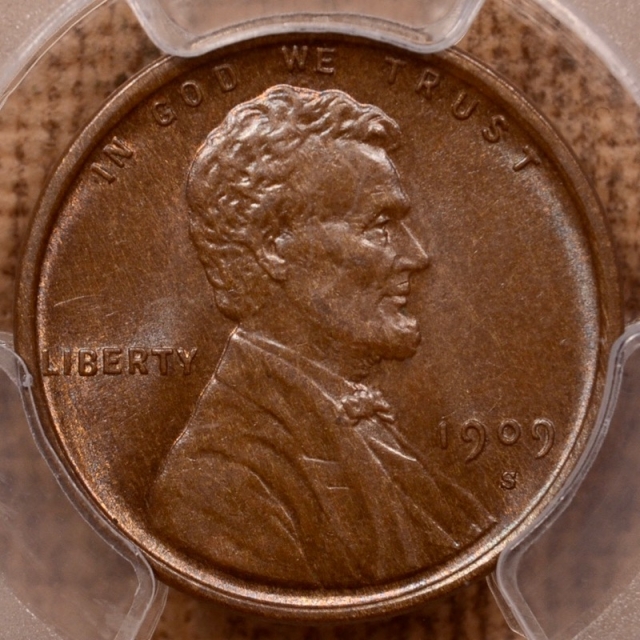 1909-S Lincoln Cent - Type 1 Wheat Reverse PCGS MS64BN