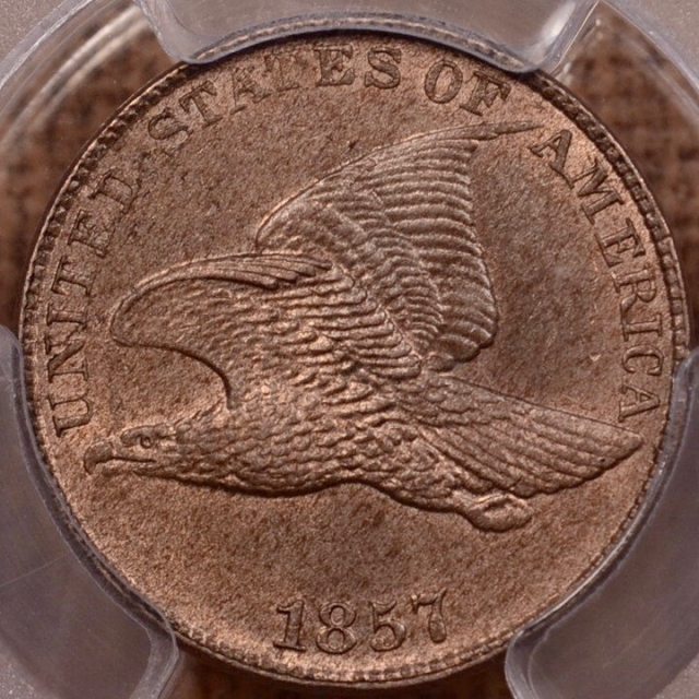 1857 Flying Eagle Cent PCGS MS64 (CAC)
