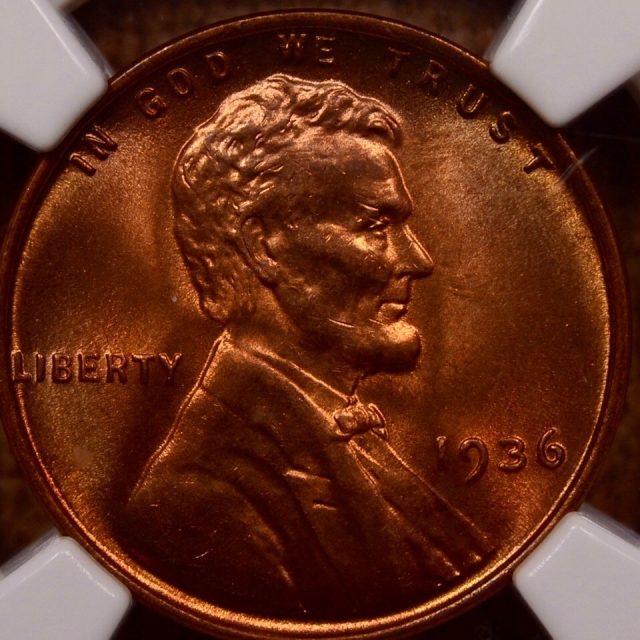 1936 Lincoln Cent - Type 1 Wheat Reverse NGC MS66RB