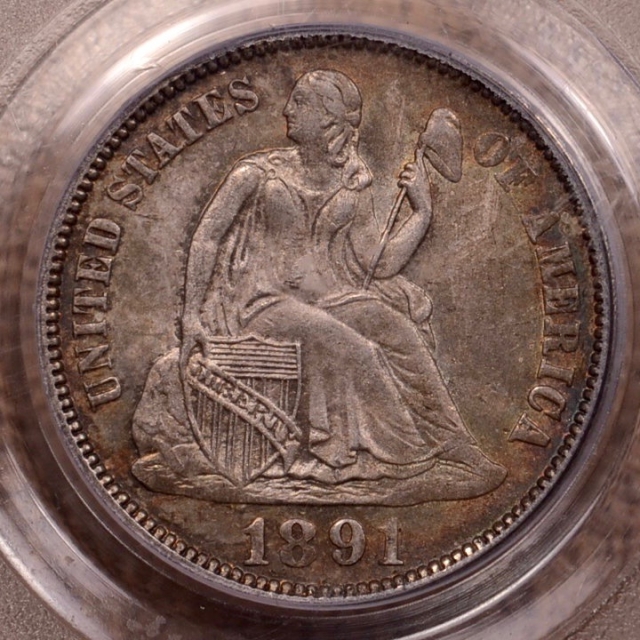 1891 Liberty Seated Dime PCGS MS64 (CAC)