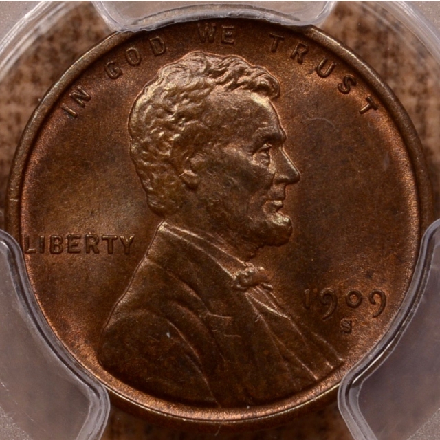 1909-S VDB Lincoln Cent - Type 1 Wheat Reverse PCGS MS64BN (CAC) PQ+