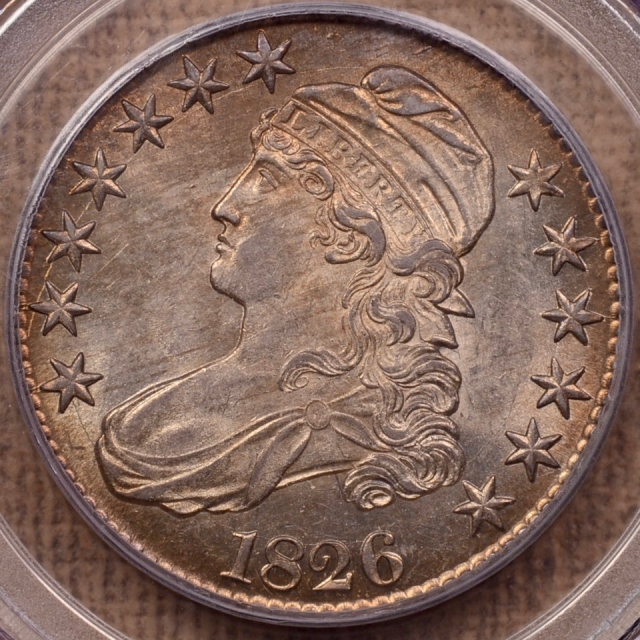 1826 O.108a Capped Bust Half Dollar PCGS AU58, Ex. Prouty