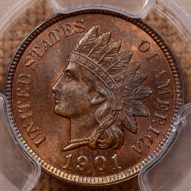 1901 Indian Cent - Type 3 Bronze PCGS MS64BN