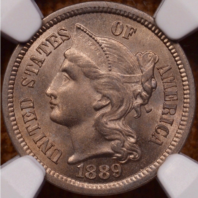 1889 Three Cent Nickel NGC MS64 (CAC)