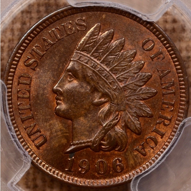 1906 Indian Cent - Type 3 Bronze PCGS MS64RB