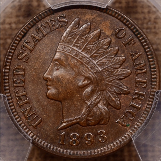1893 Indian Cent PCGS MS63 BN