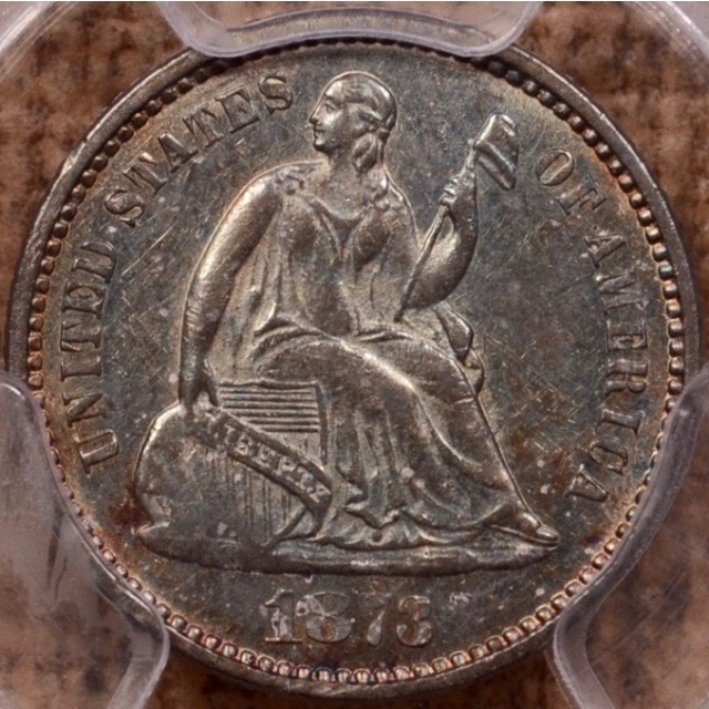 1873 Liberty Seated Half Dime PCGS AU58 (CAC)