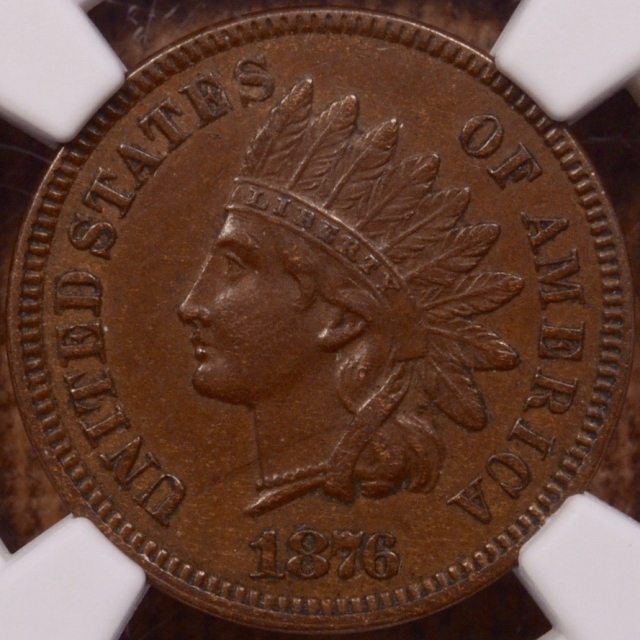 1876 Indian Cent NGC AU55 BN
