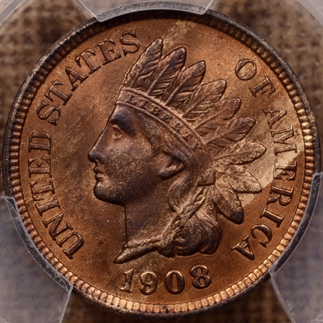 1908 Indian Cent PCGS MS65 RB