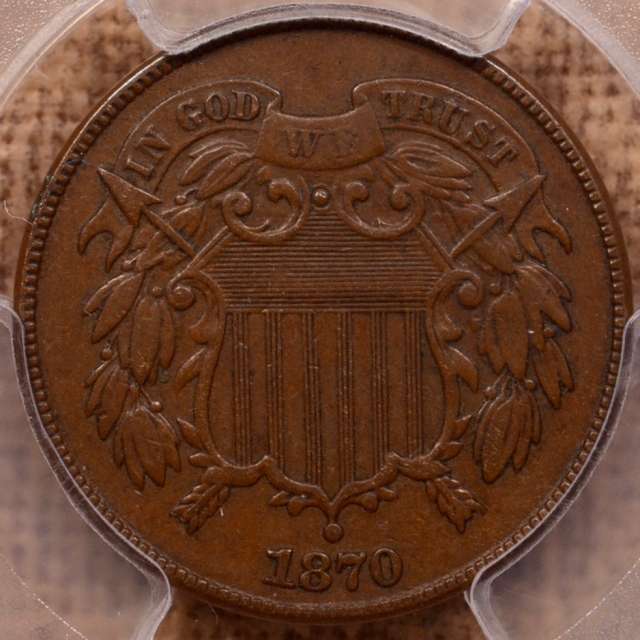 1870 Two Cent Piece PCGS XF40BN