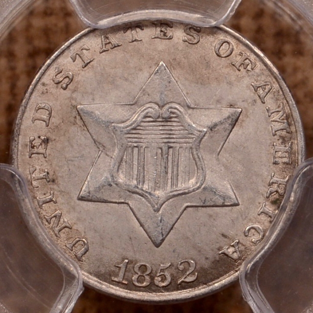 1852 Three Cent Silver PCGS MS63