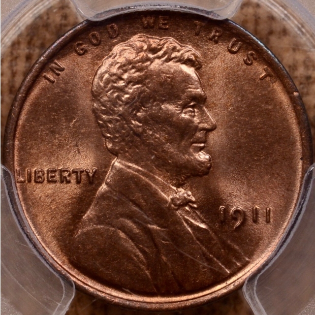 1911 Lincoln Cent - Type 1 Wheat Reverse PCGS MS64 RB