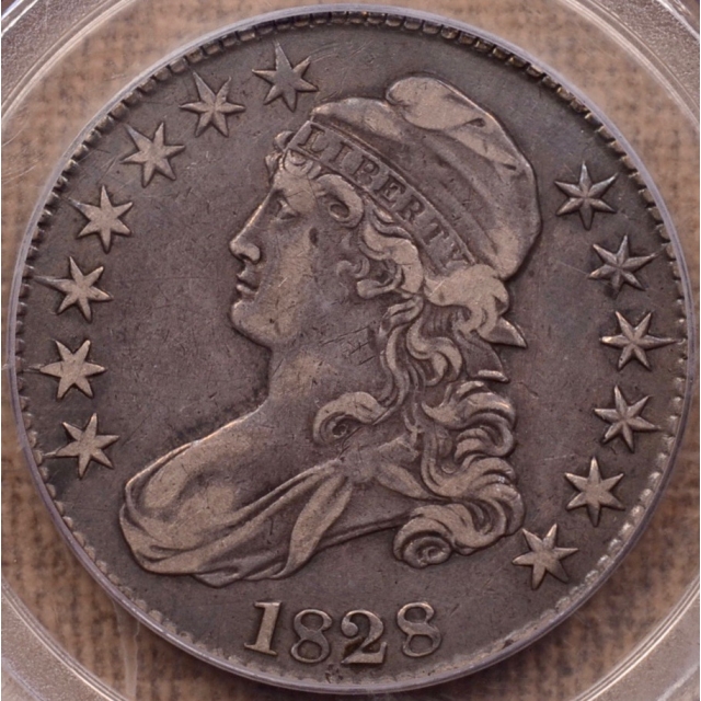1828 O.111 R4 Square 2, Small 8, Large Letters Capped Bust Half Dollar PCGS XF40