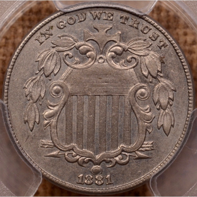 1881 Shield Nickel PCGS AU58
