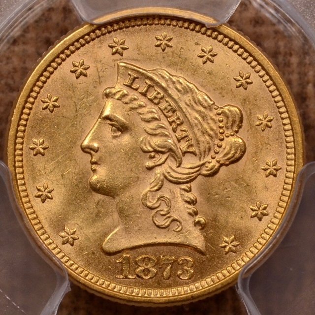 1873 Open 3 $2.50 Liberty Head Quarter Eagle PCGS MS63 (CAC)