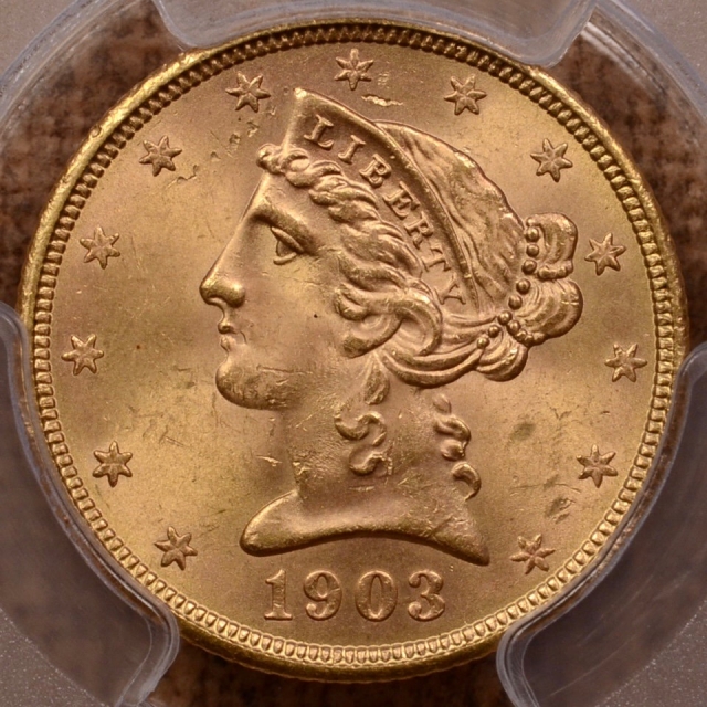 1903-S $5 Liberty Head Half Eagle PCGS MS64