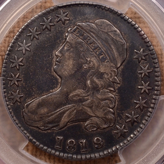 1819/8 O.103a R4 Large 9 Capped Bust Half Dollar PCGS VF30 (CAC)