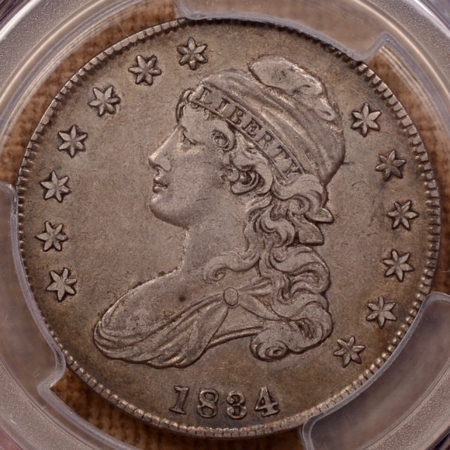 1834 O.111 Small Date, Small Letters Capped Bust Half Dollar PCGS XF40