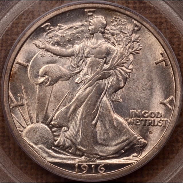 1916-D Walking Liberty Half Dollar PCGS AU58 (CAC)