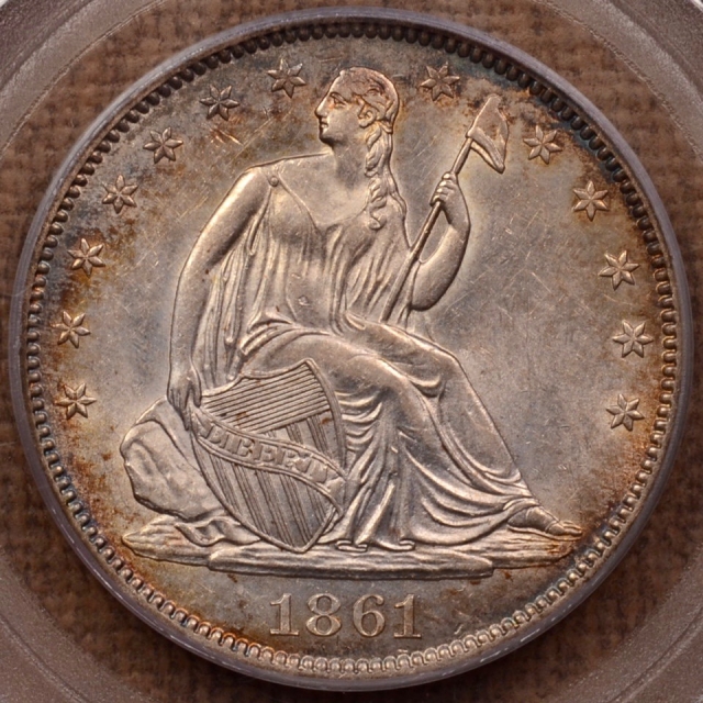 1861-O W-03 LA Issue Liberty Seated Half Dollar PCGS AU55 OGH
