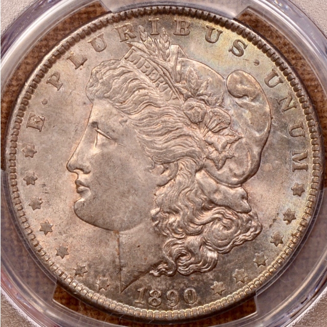 1890 Morgan Dollar PCGS MS64, exceptional color