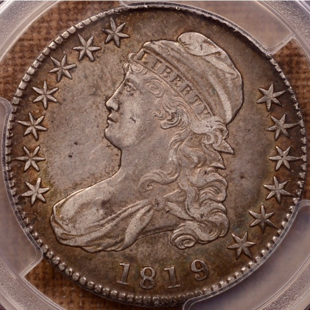 1819/8 O.102 Large 9 Capped Bust Half Dollar PCGS XF45 CAC