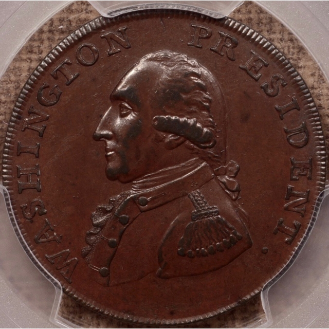 1791 W-10630 Washington Cent, Small Eagle, PCGS AU58