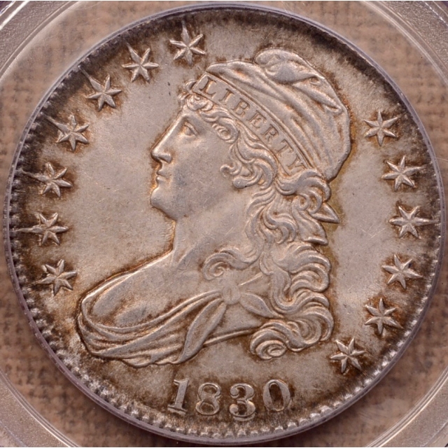 1830 O.101 Small 0 Capped Bust Half Dollar PCGS AU58 (CAC), ex. Graham