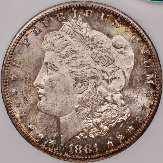 1881-S Morgan Dollar NGC MS64 CAC, Fattie Holder, I grade Gem+