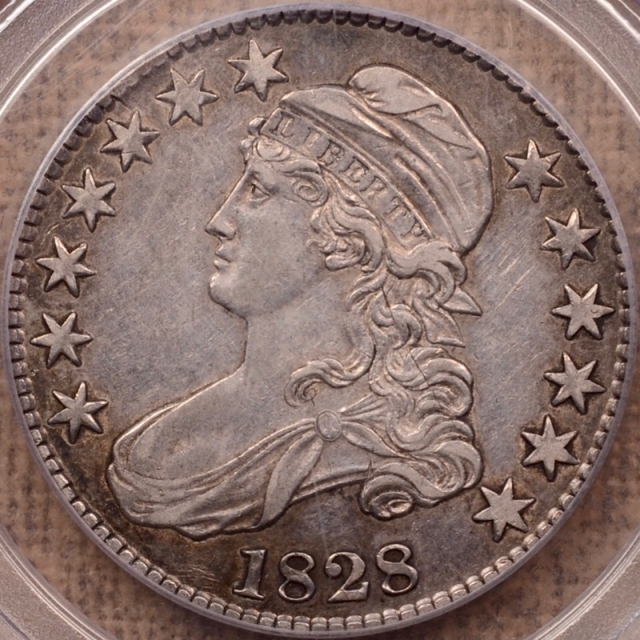 1828 O.123a R5+ Square 2, Small 8, Large Letters Capped Bust Half Dollar PCGS XF40