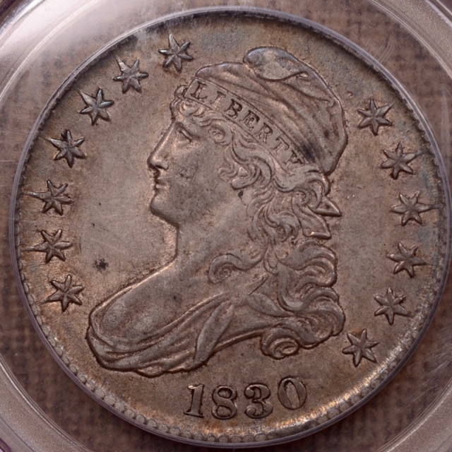 1830 O.101 Small 0 Capped Bust Half Dollar PCGS XF45 CAC