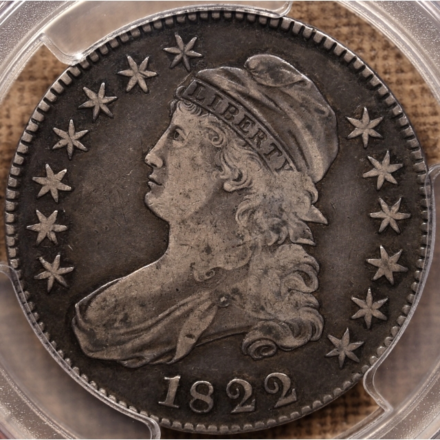 1822 O.103 R4 Capped Bust Half Dollar PCGS VF25 CAC, ex. Brunner
