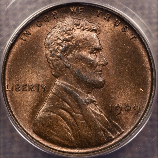 1909 VDB Lincoln Cent ANACS MS65 RB