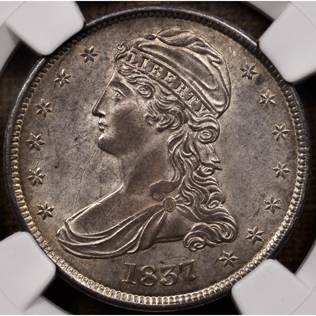1837 GR-5 Late Die State Capped Bust Half Dollar NGC MS63 CAC