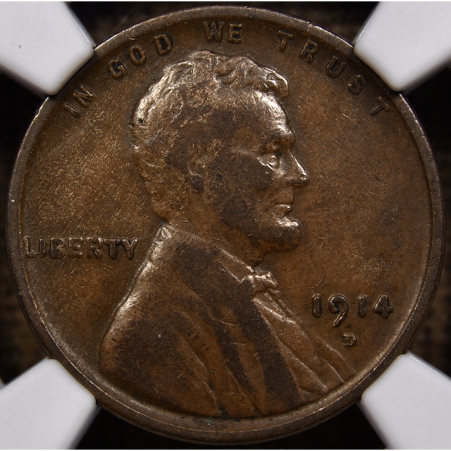 1914-D Lincoln Cent NGC F12 BN