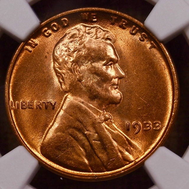 1933 Lincoln Cent NGC MS65 RD