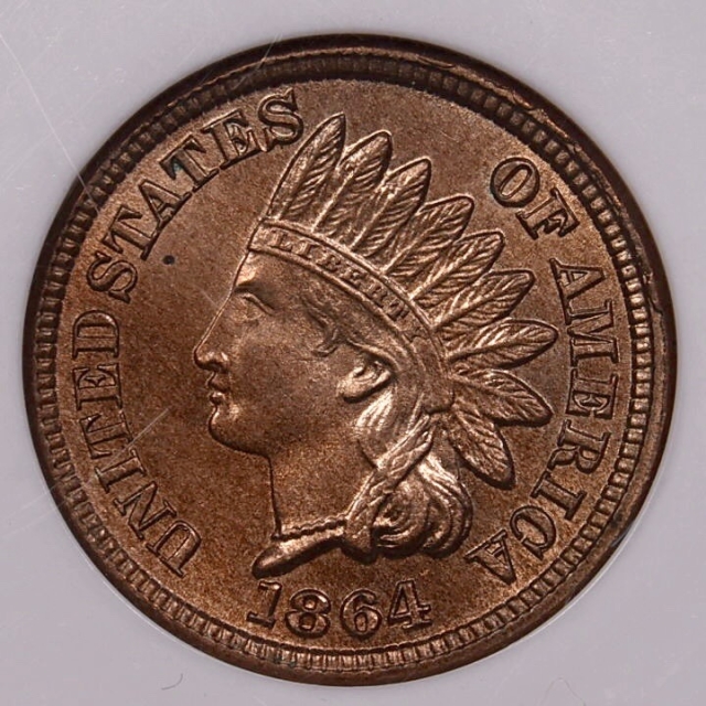 1864 Copper-Nickel Indian Cent 1C NGC MS63