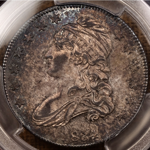 1834 O.121 Small Date, Small Letters Capped Bust Half Dollar PCGS AU58 CAC