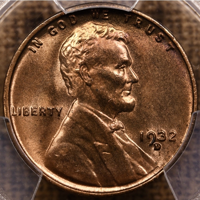 1932-D Lincoln Cent PCGS MS64 RD